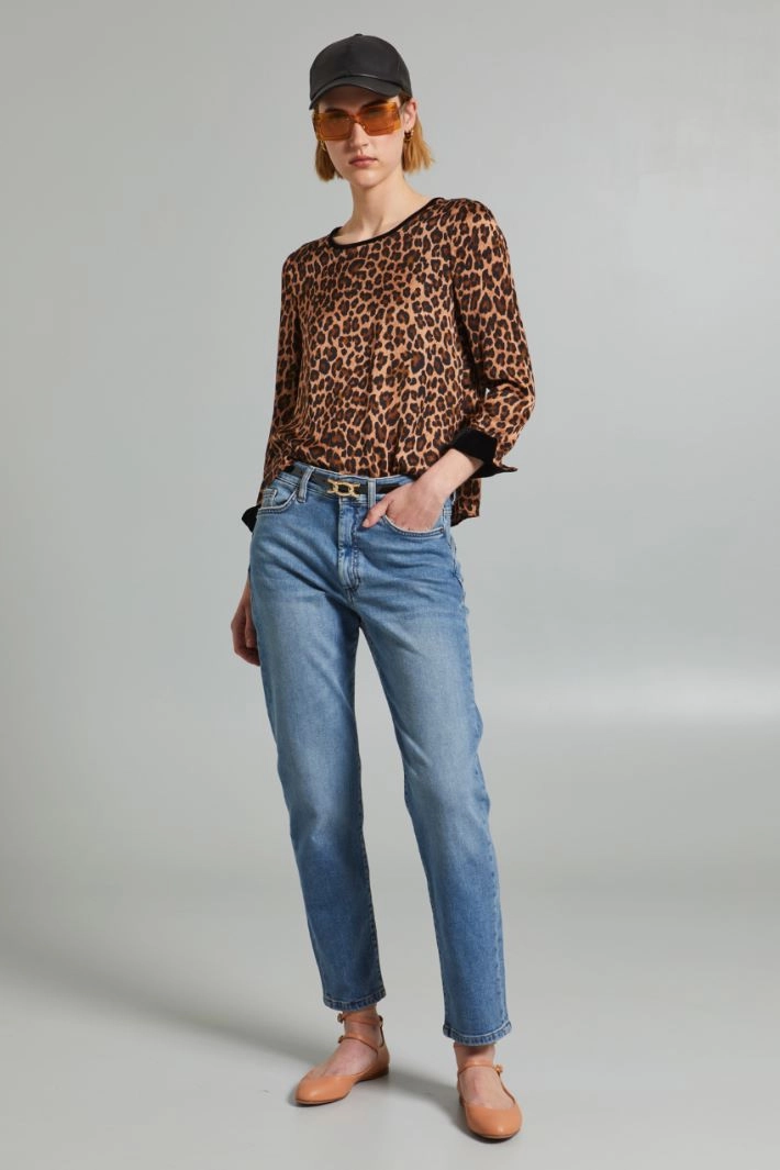 Baggy jeans with five pockets - DENIM LIGHT BLUE