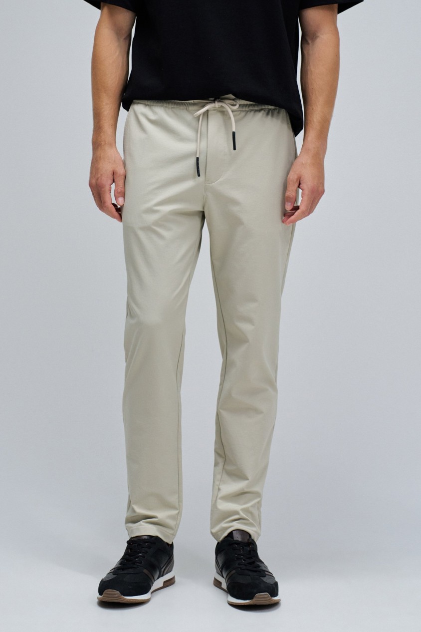 SLIM FIT JOGGERS TROUSERS IN FABRIC