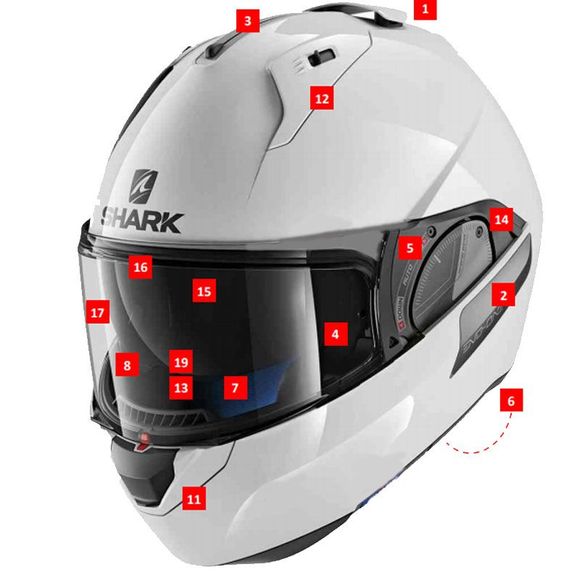 Shark GRANDE CALOTTE helmet screen plates - EVO ONE 2 - BlackRef: sh1170 / fx9469pblktu