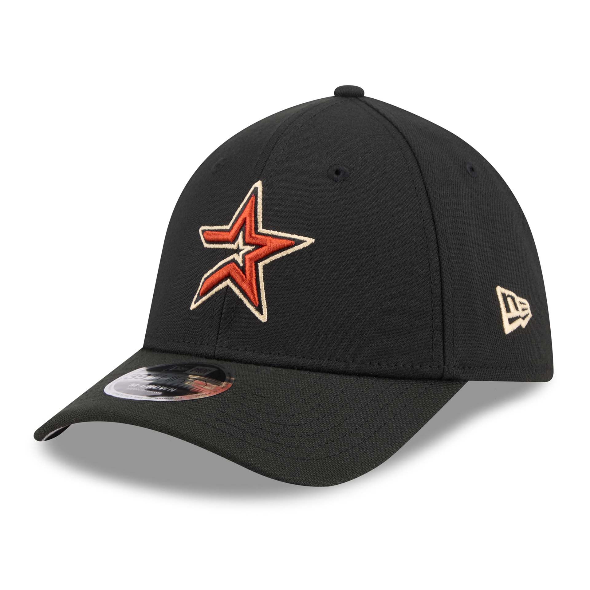 Houston Astros MLB Cooperstown Team Logo 39THIRTY M-Crown Flex Cap Black