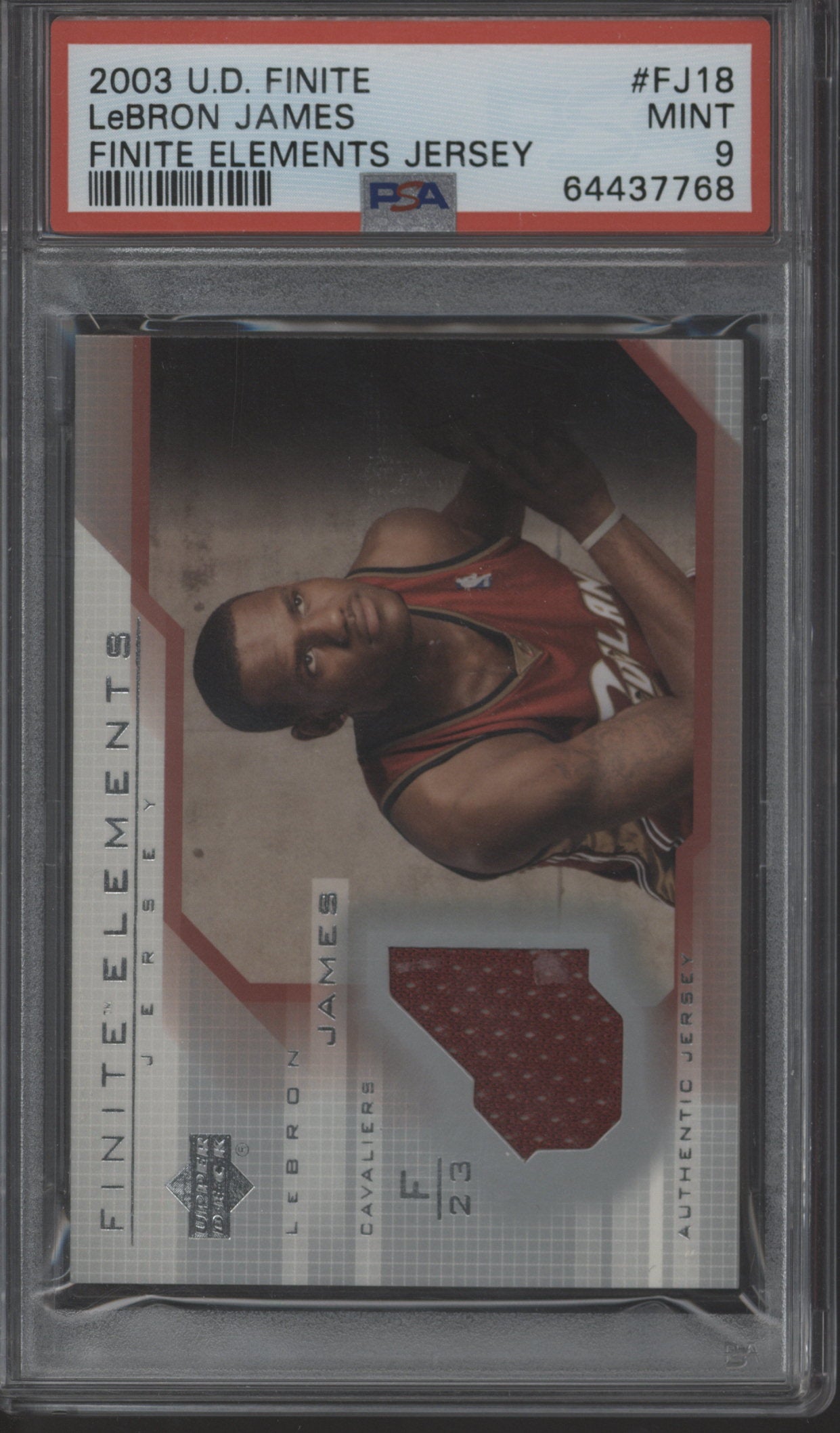 2003/04 UD Finite LeBron James Elements Jersey PSA 9 #FJ18