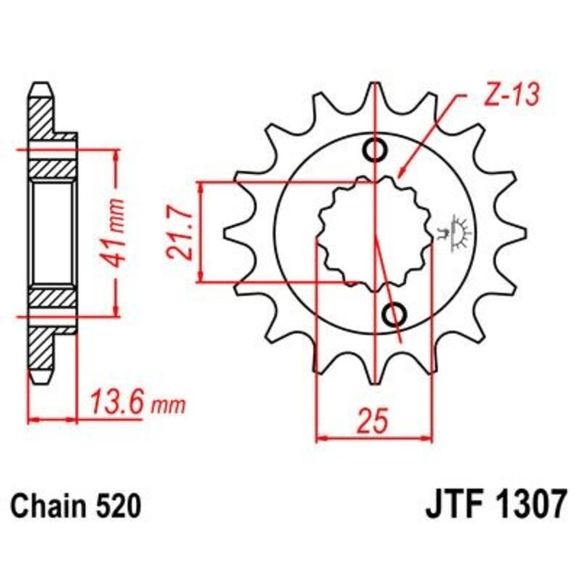JT. anti-noise steel 1307 - 520Ref: Jtc01711A / 1022183