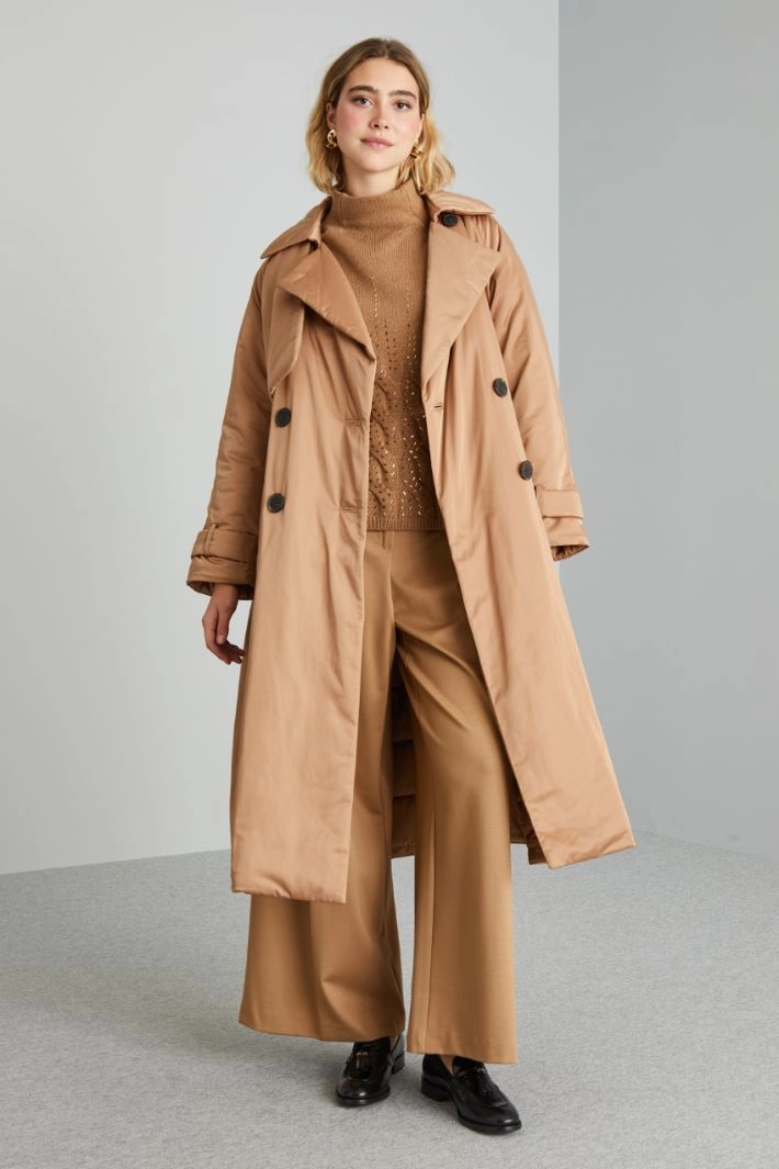 Long duchess padded jacket - CAMEL