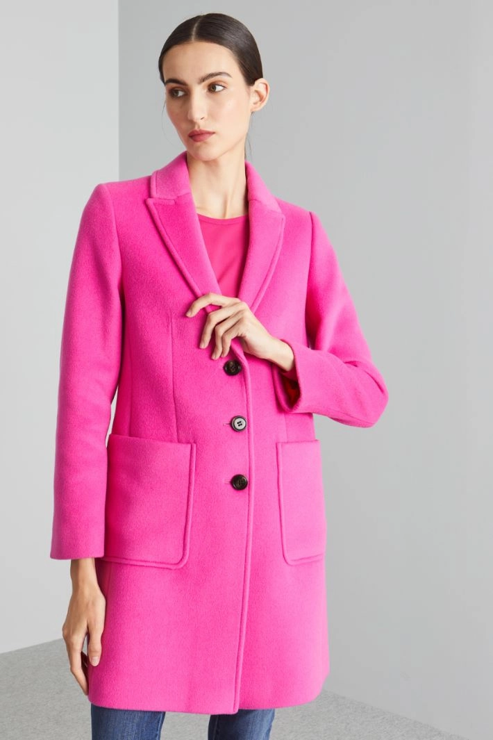 Flared coat - FUCHSIA