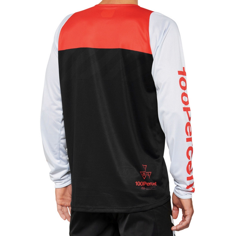 100% R-Core Long Sleeve Jersey Men - black/racer red