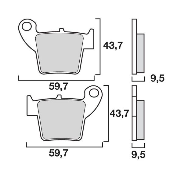 Brembo Sintered Metal Racing Brake Pads - RearRef: 07HO48SX