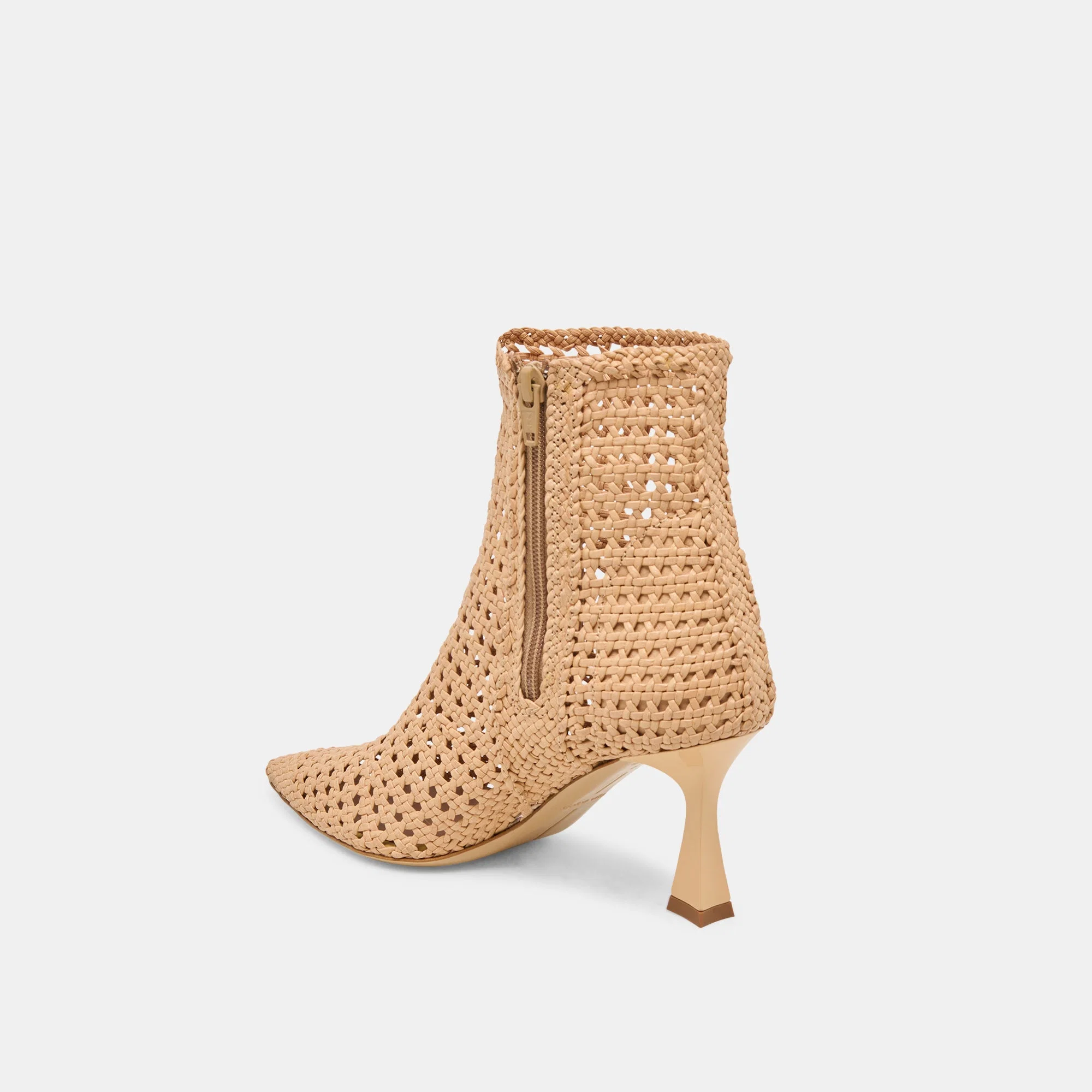 LONNI BOOTIES LIGHT TAN WOVEN LEATHER