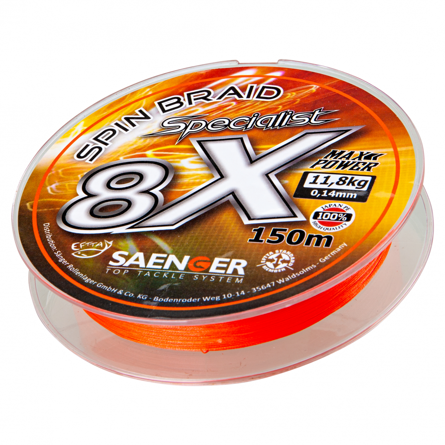 Sänger Fishing line Spin Braid Specialist 8x (fluo\/orange)