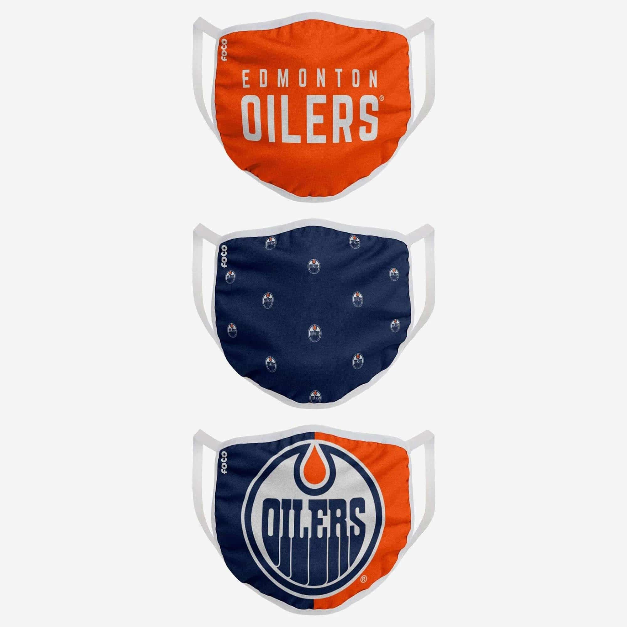Edmonton Oilers Face Covering NHL Face Mask (3-Pack)