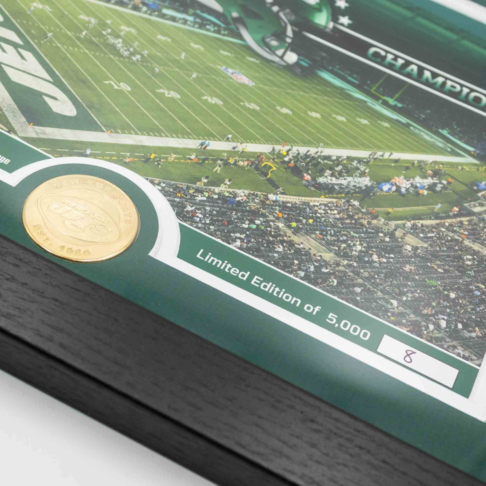 New York Jets Team Stadium Bronze Coin Framed NFL Photo