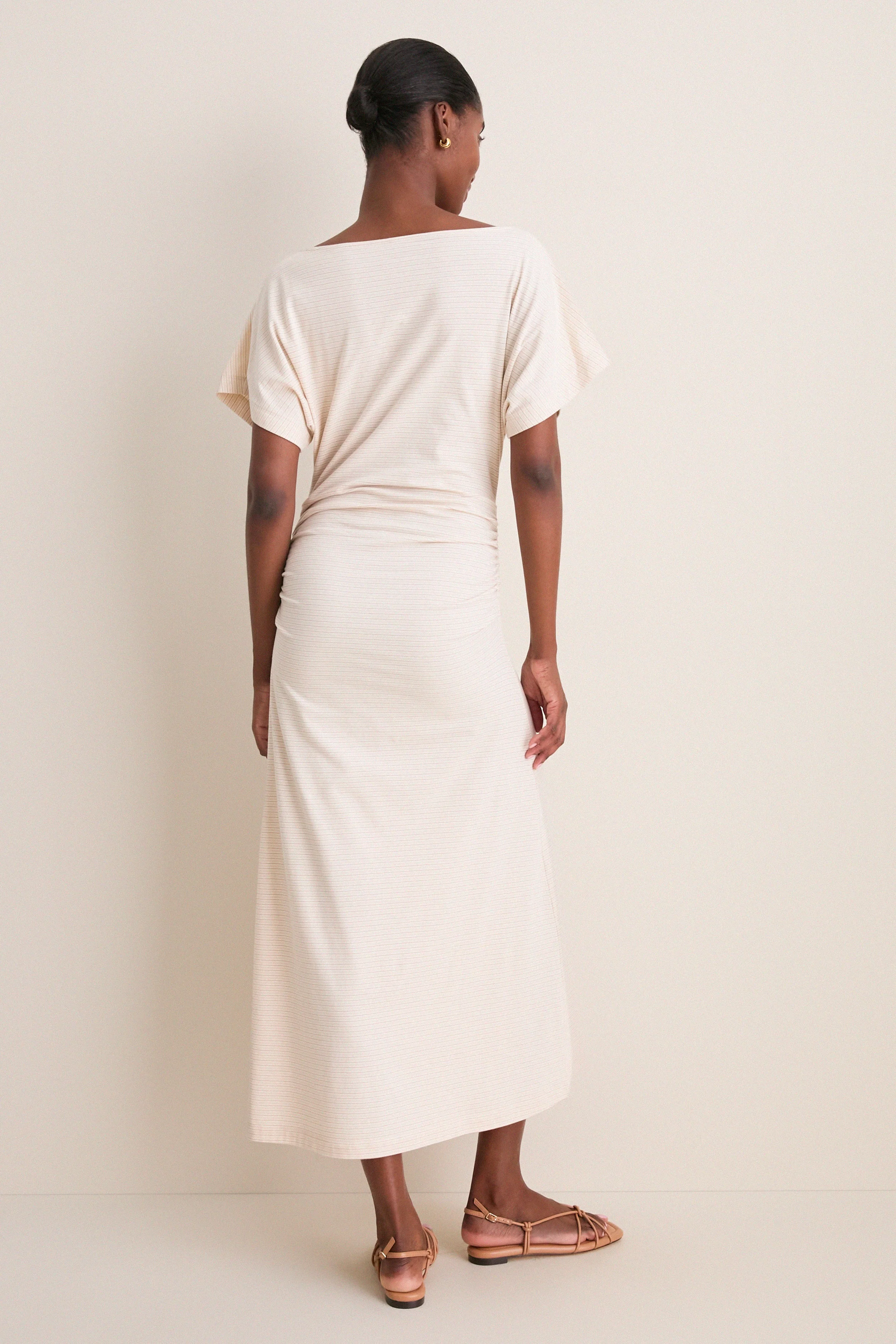 Cream Stripe Jersey Cassia Dress