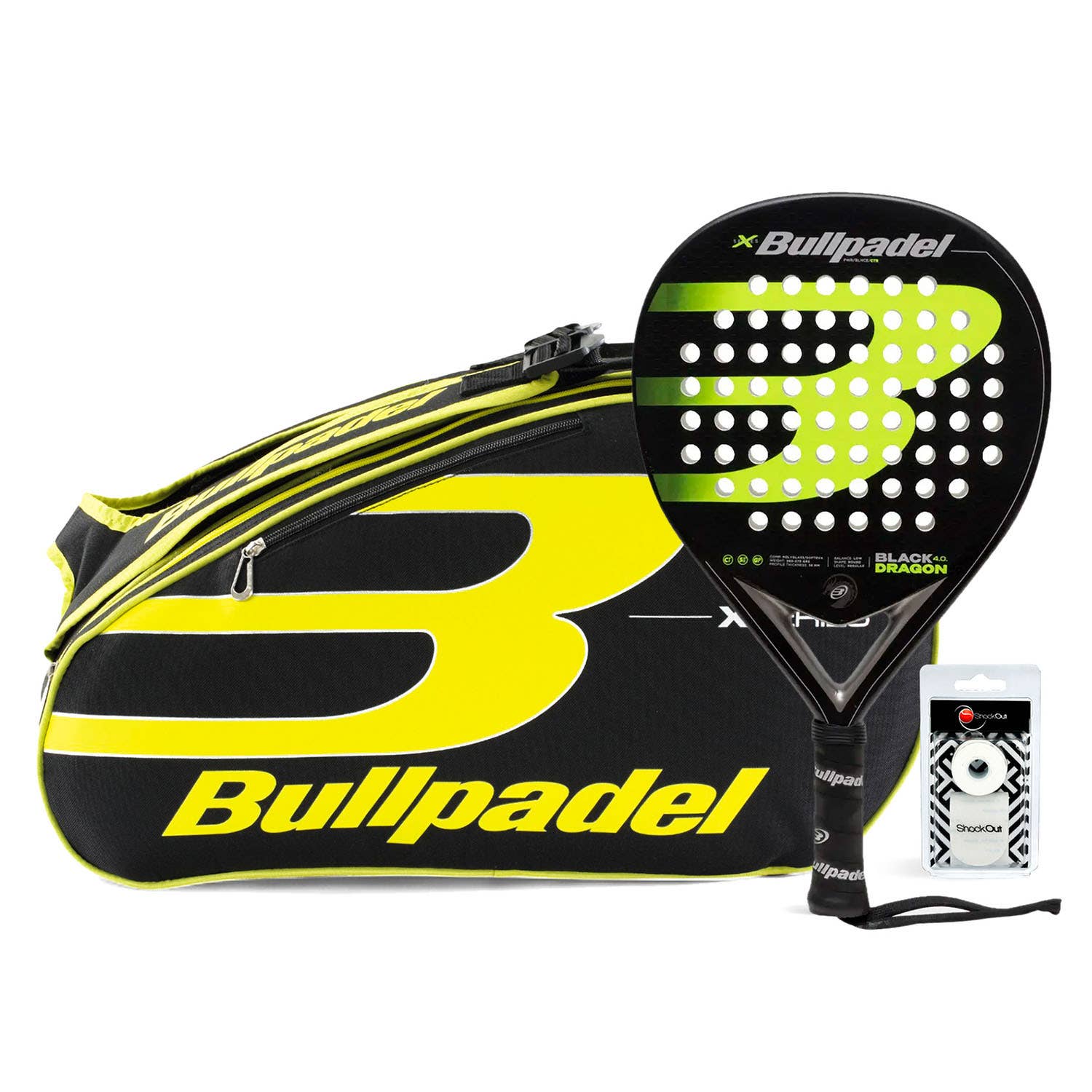 PACK Bullpadel Black DRAGON padel bag X-series YELLOW