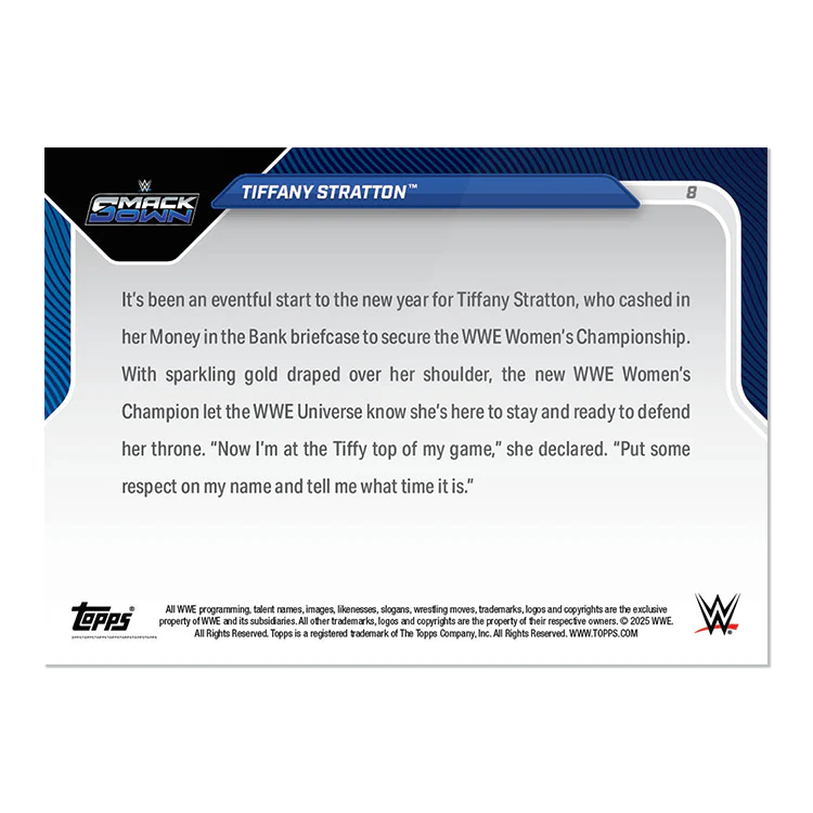 Tiffany Stratton - 2025 WWE Topps NOW® Card 8