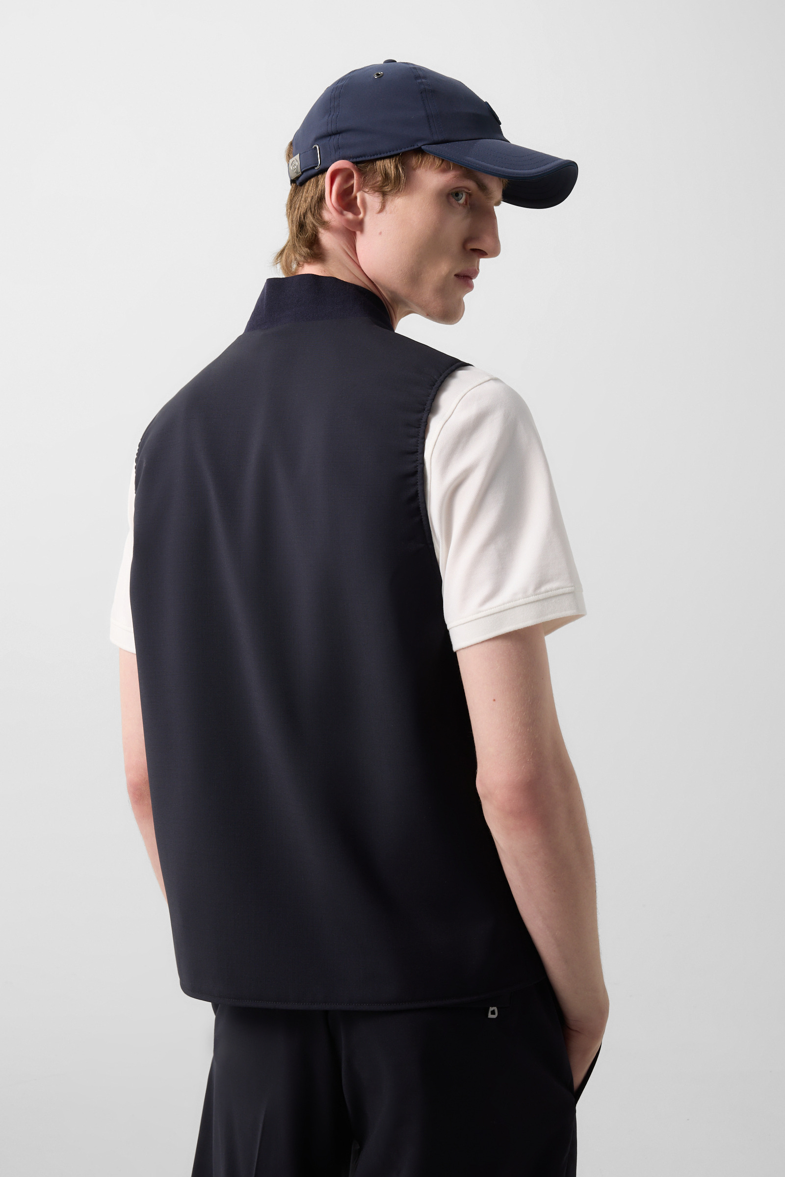 Virgin wool vest Jeff in Navy blue
