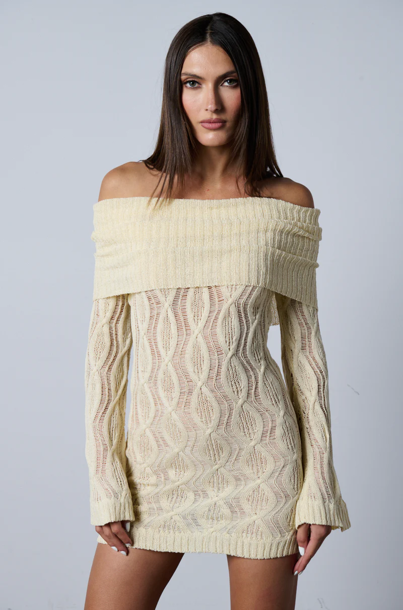 Ordinary Woman Long Sleeve Off The Shoulder Mini Dress