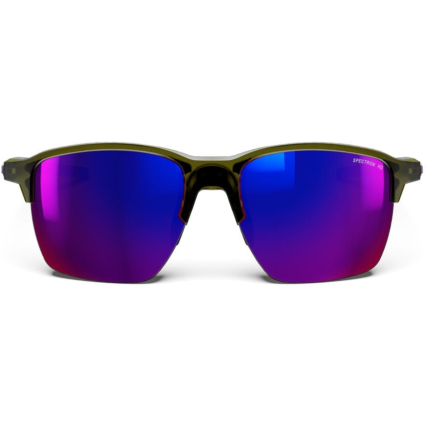 Julbo Crossline Sunglasses - Shiny Translucent Khaki/Shiny Khaki - Multilayer Pink Spectron HD 3