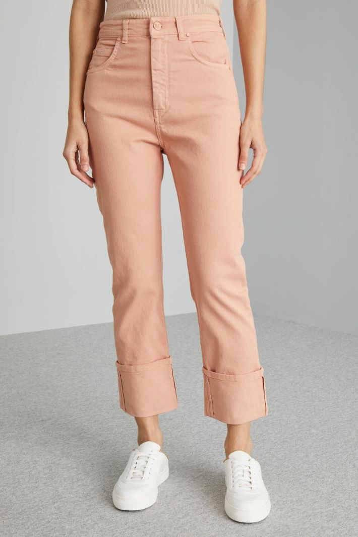 Turn-up bull trousers - LIGHT PINK