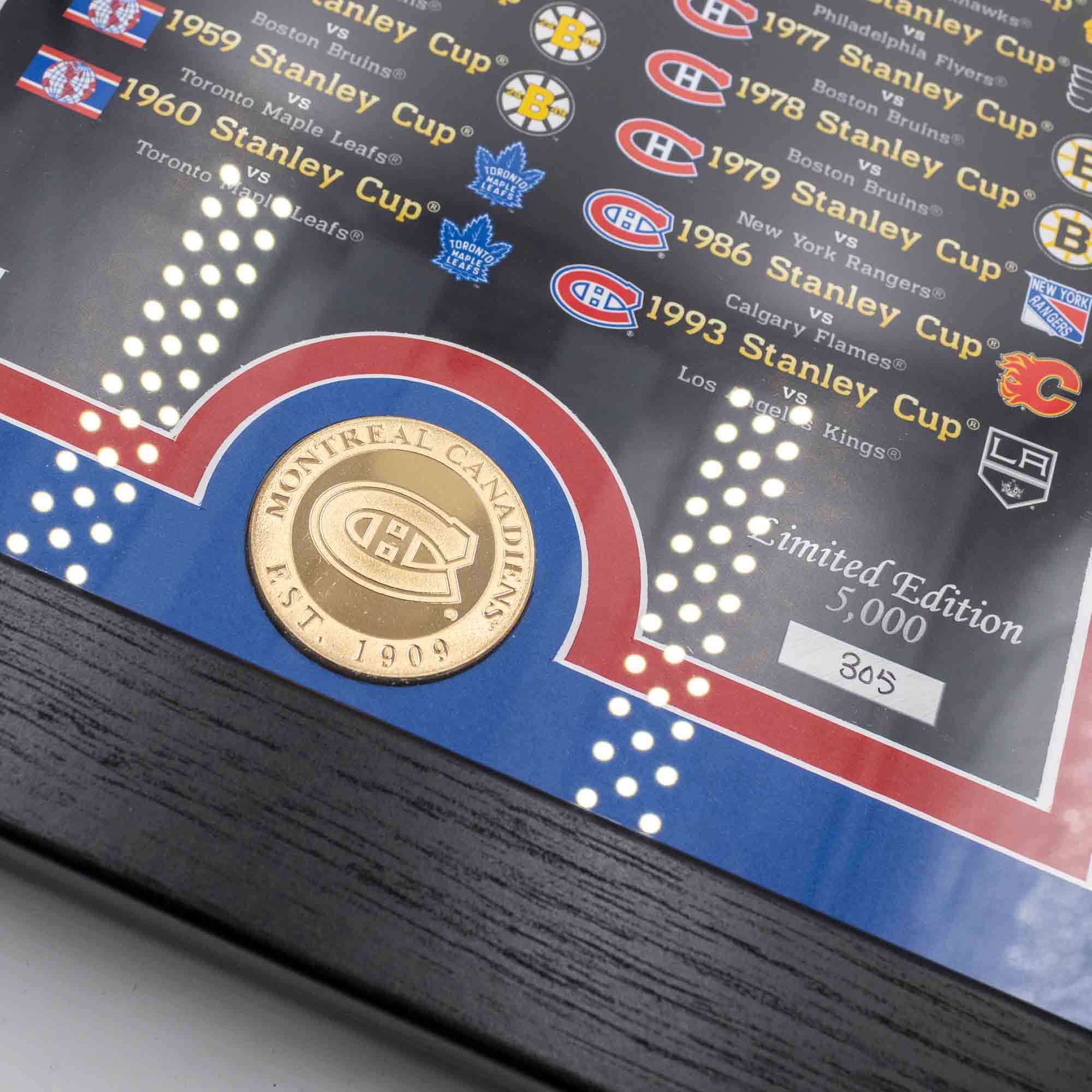 Montreal Canadiens Stanley Cup Legacy Bronze Coin Framed NHL Photo