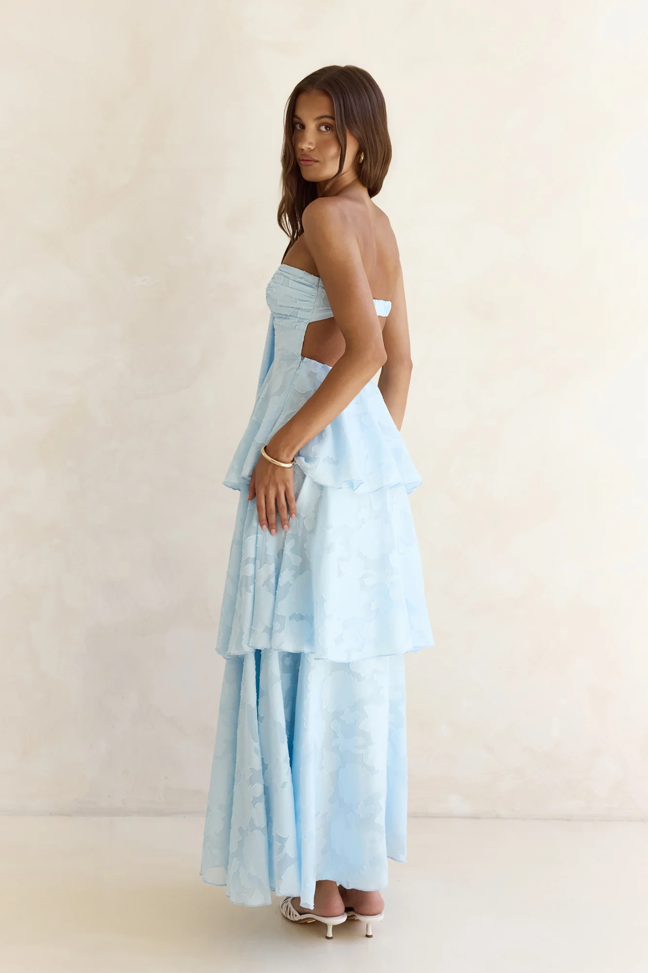 Know Your Heart Strapless Maxi Dress Blue