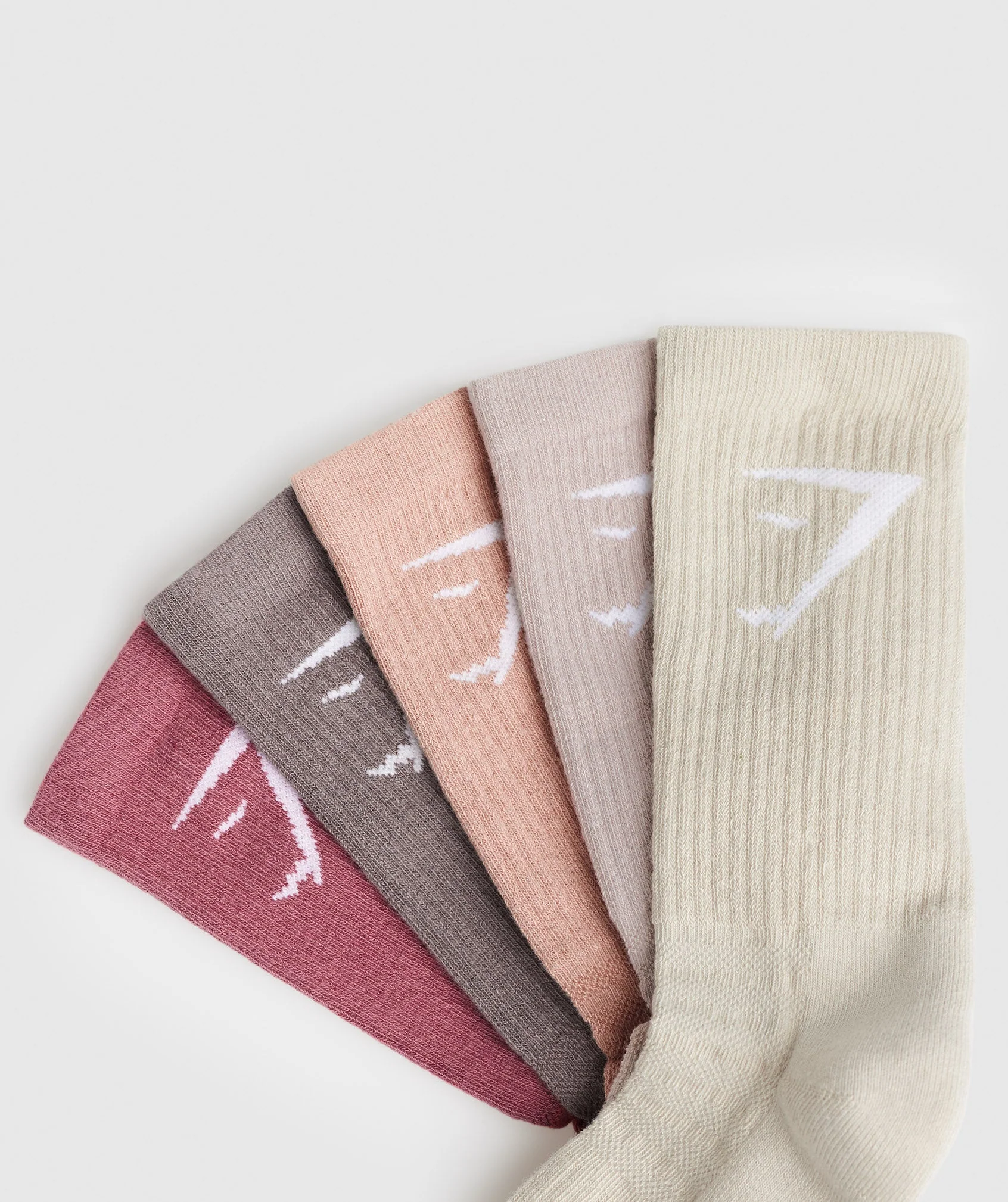 Crew Socks 5pk Berry/Brown/Pink/Pink/Brown