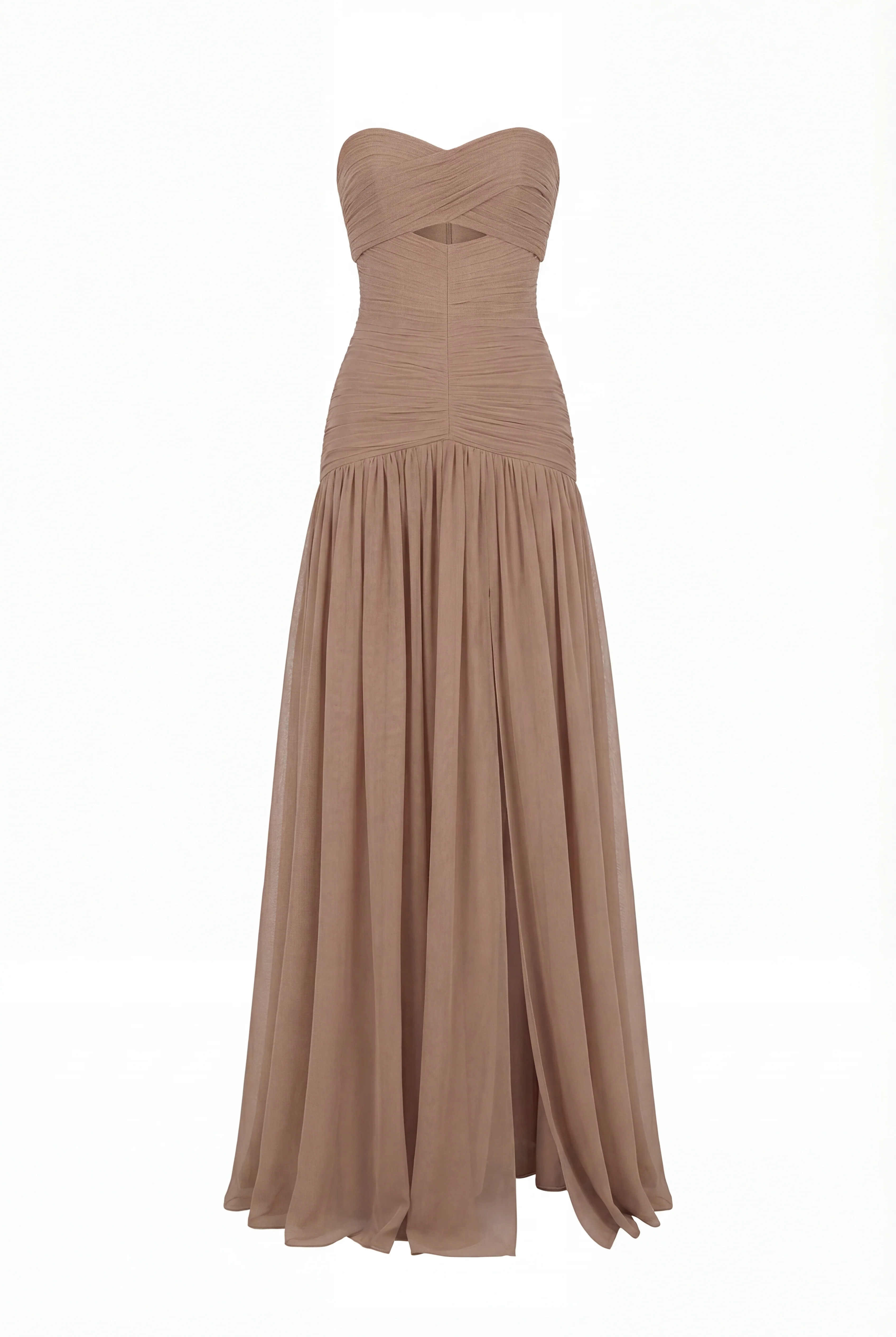 Maxi Dress in Italian Mesh with Corset Bodice