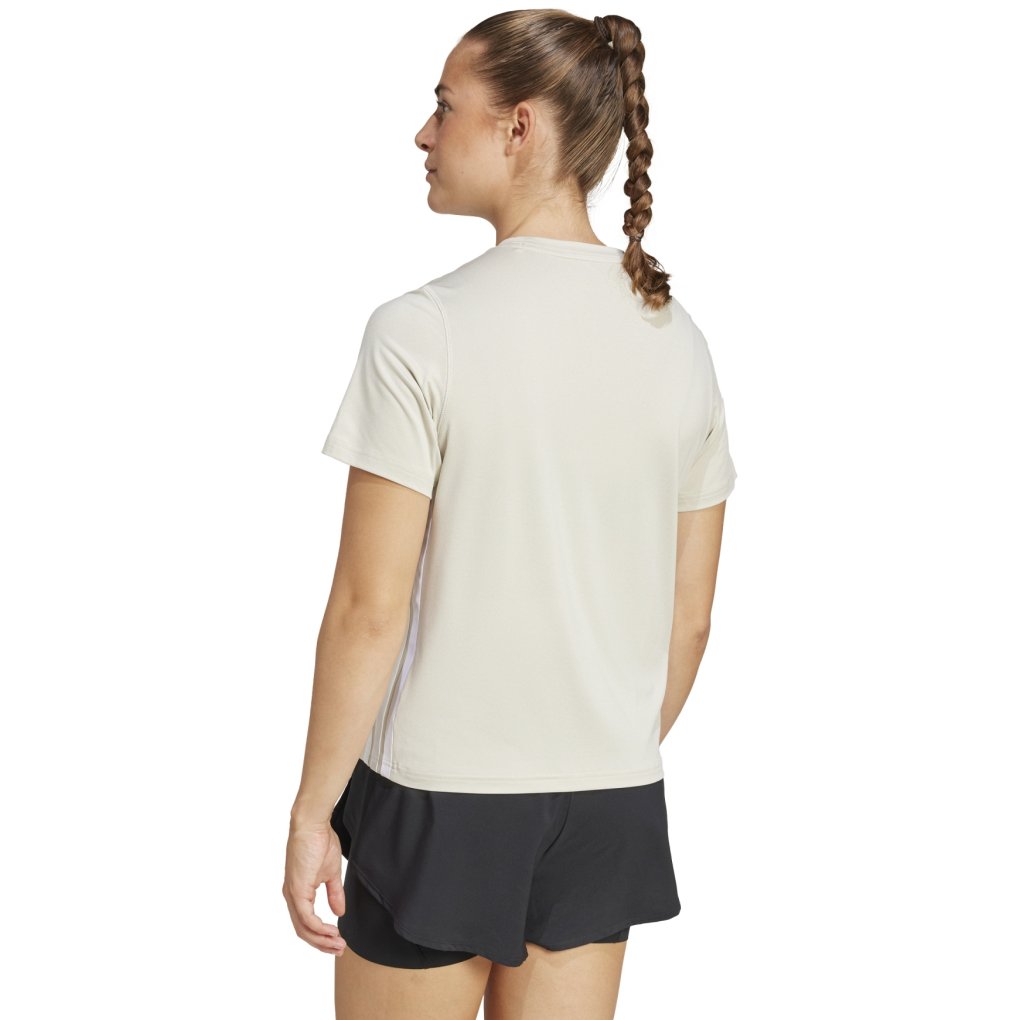adidas 3-Stripes Crew Tee Women - wonder alumina/white JD6530