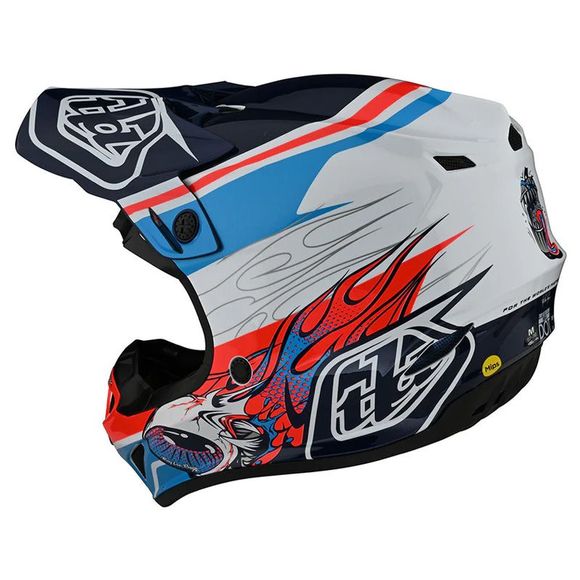TroyLee design SE4 POLYACRYLITE SKOOLY 2023 cross helmet - Blue / OrangeRef: TRL0889