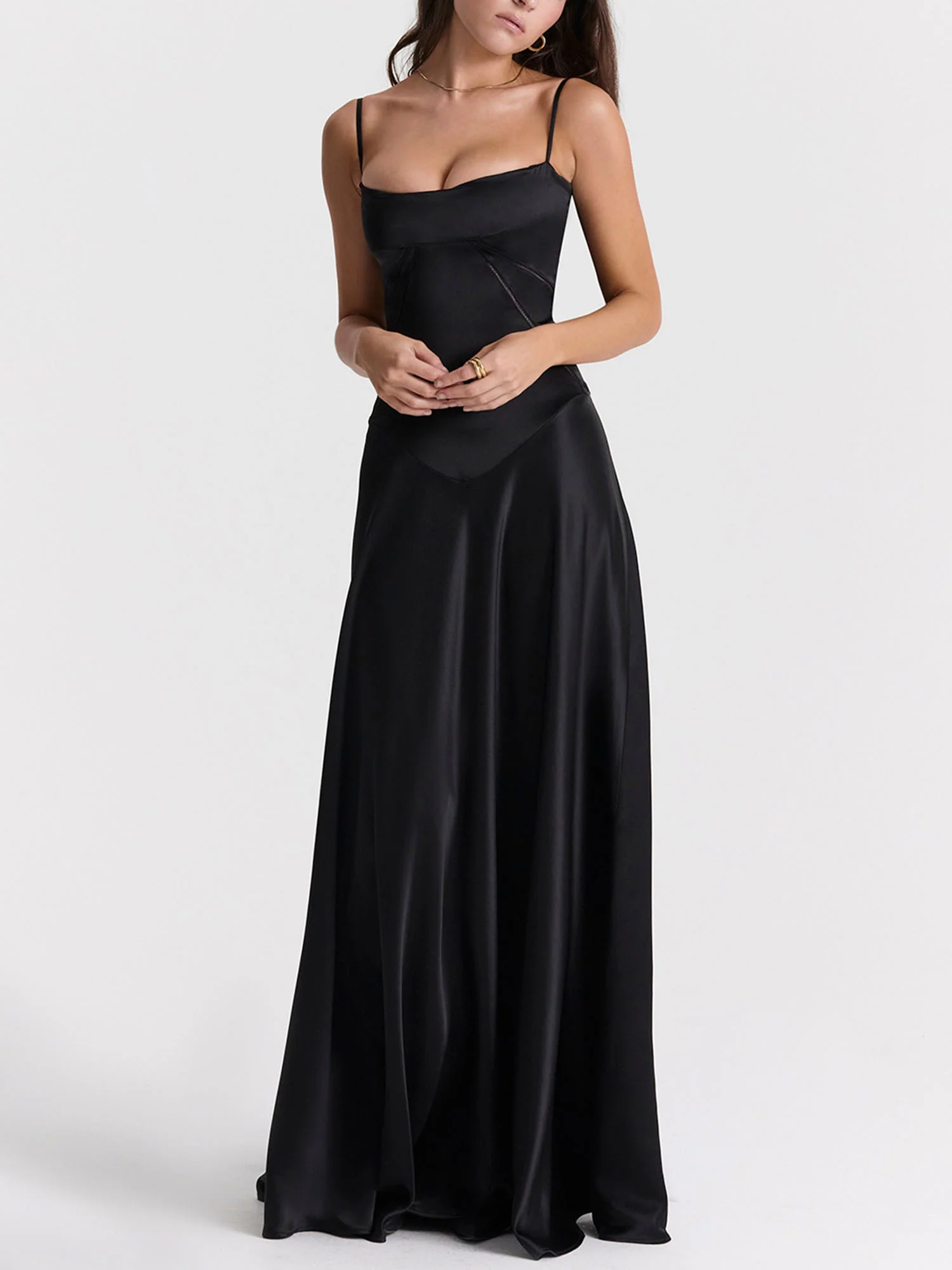 Black Spaghetti Strap Maxi Dress