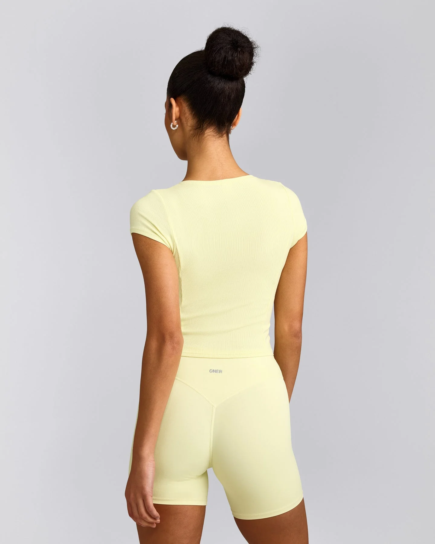 Mellow™ Rib Mid Short Sleeve Cardigan | Pastel Yellow