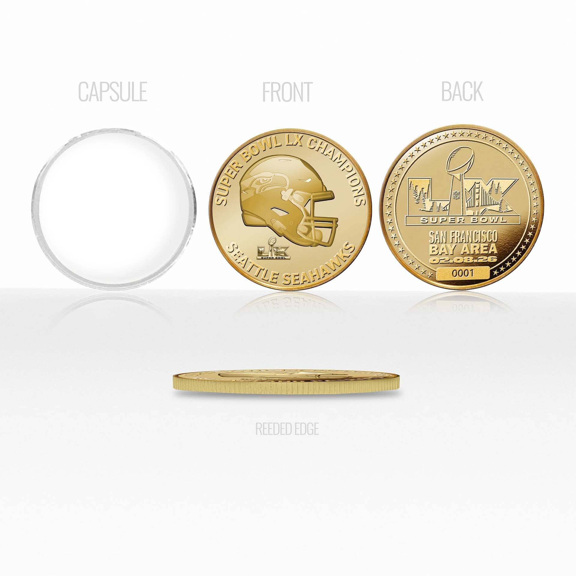 Seattle Seahawks Super Bowl LX Gold Commemorative Coin