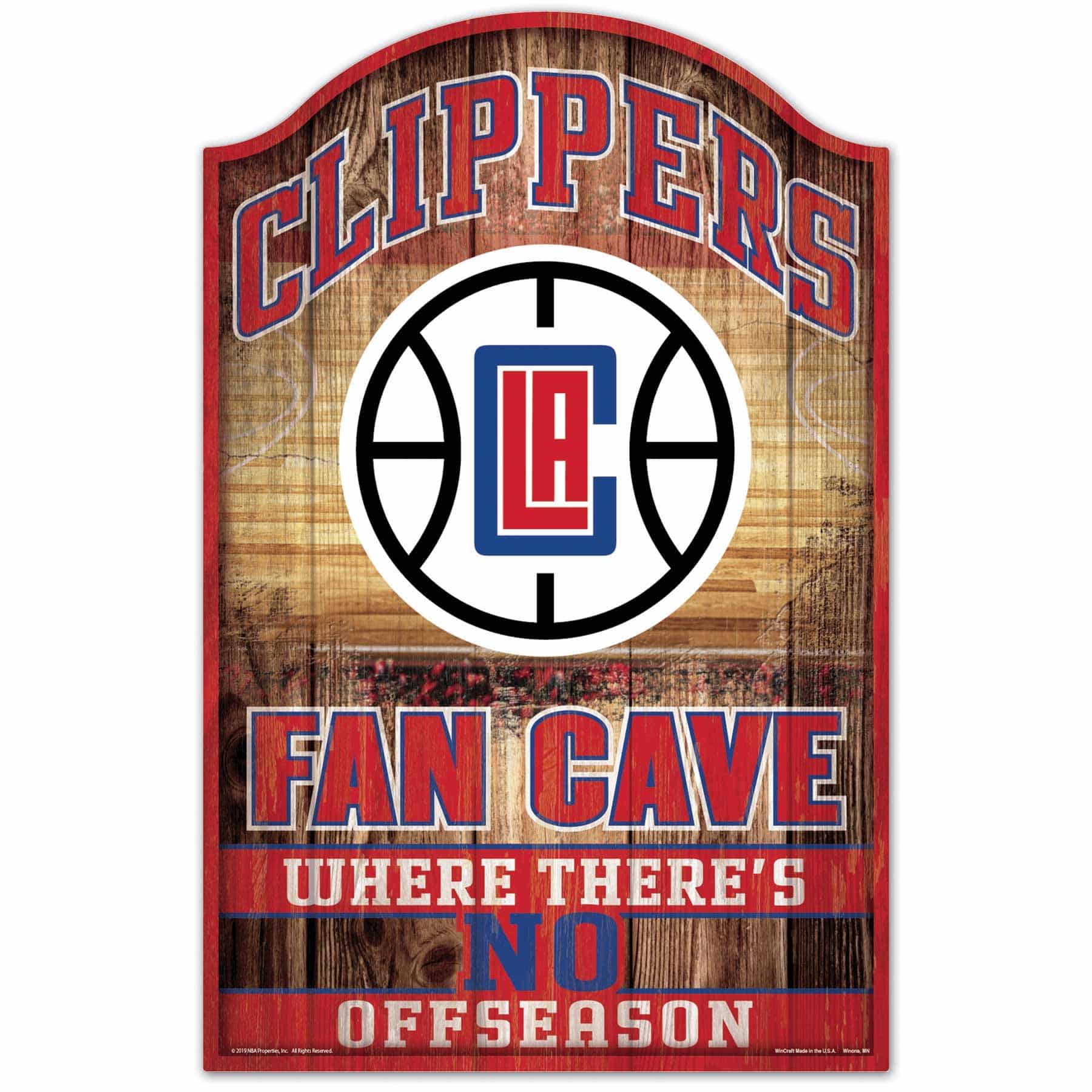 Los Angeles Clippers WinCraft NBA Fan Cave Wood Sign