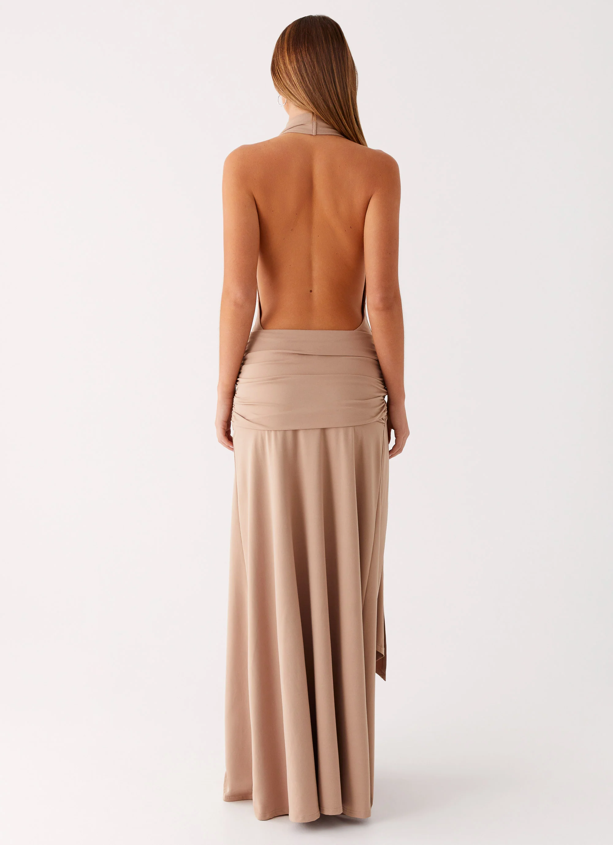 Rowan Ray Cowl Maxi Dress - Light Taupe