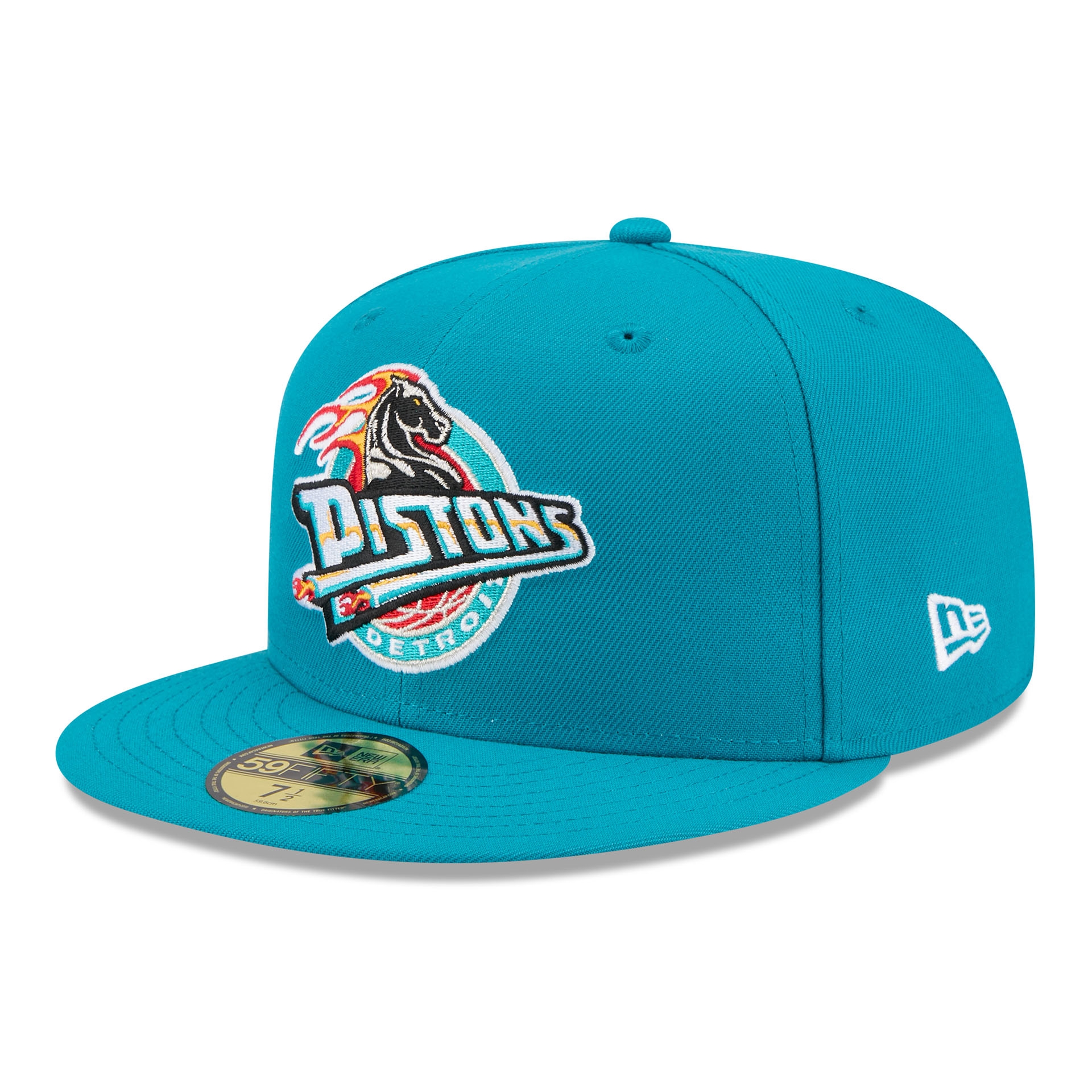 Detroit Pistons 1996-2000 Hardwood Classics 59FIFTY Fitted Cap Teal