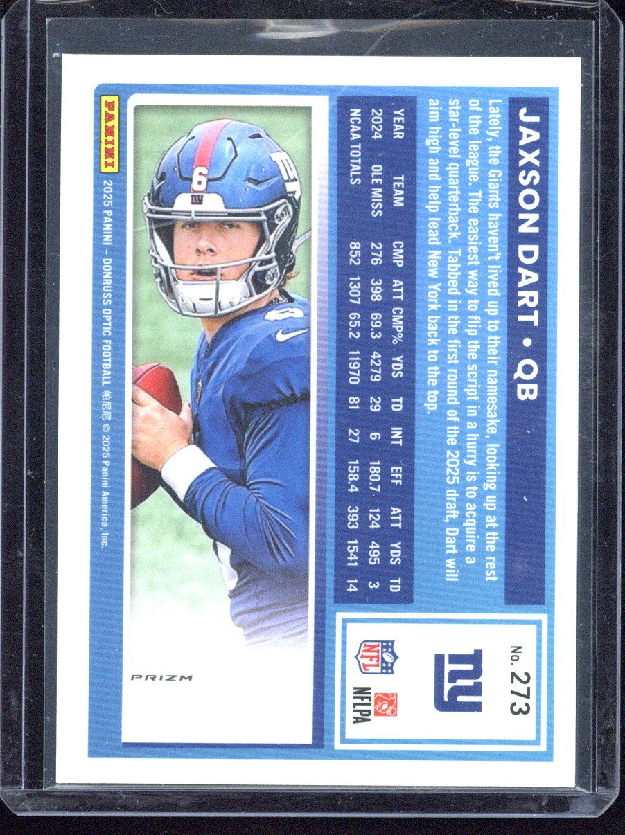 2025 Panini Donruss Optic Jaxson Dart Purple Rated Rookie