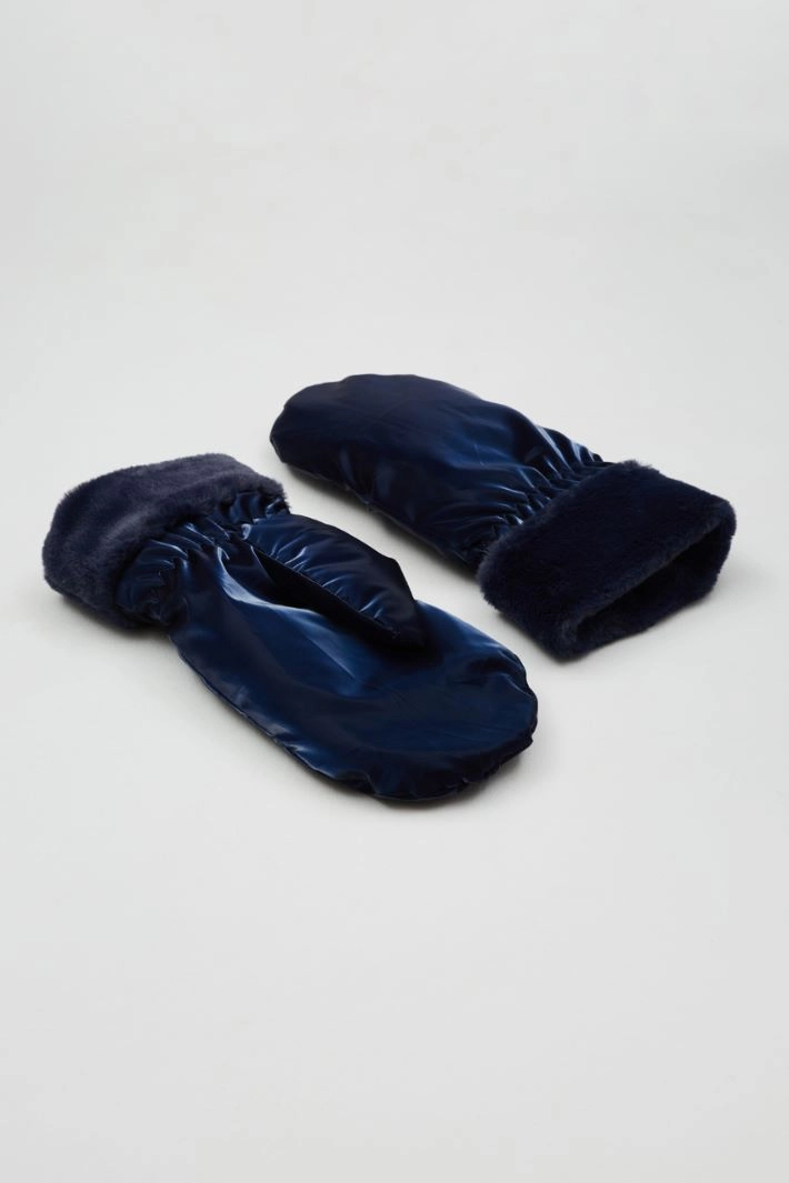 Technical satin mittens - BLUE