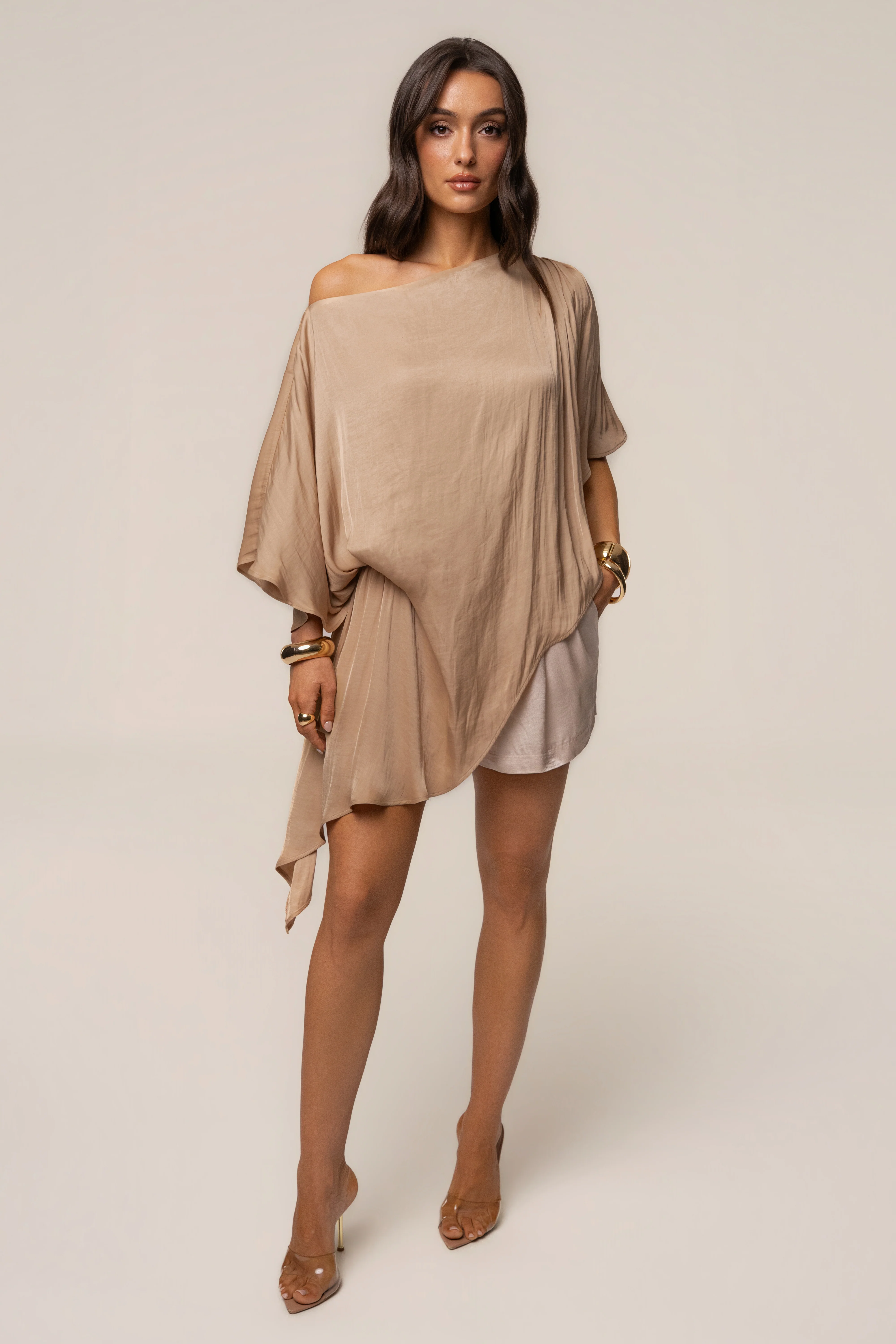 Tan Brisa Drape Top