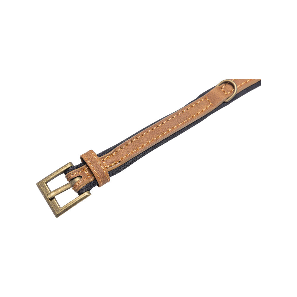 Beeztees Balacron Ax Dog Collar - Faux Leather - Brown - 21-26 cm x 10 mm