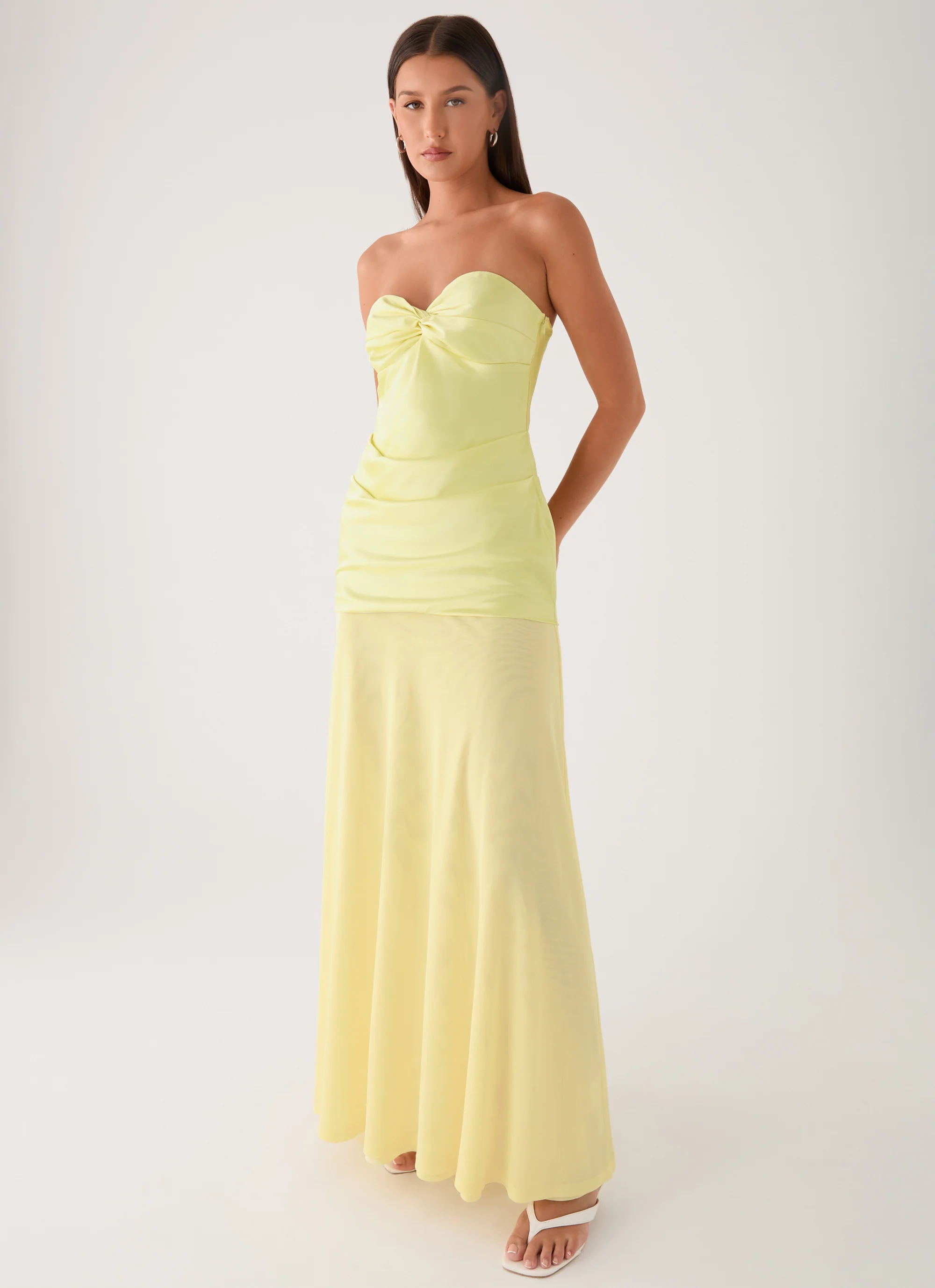 Cierra Strapless Maxi Dress - Yellow