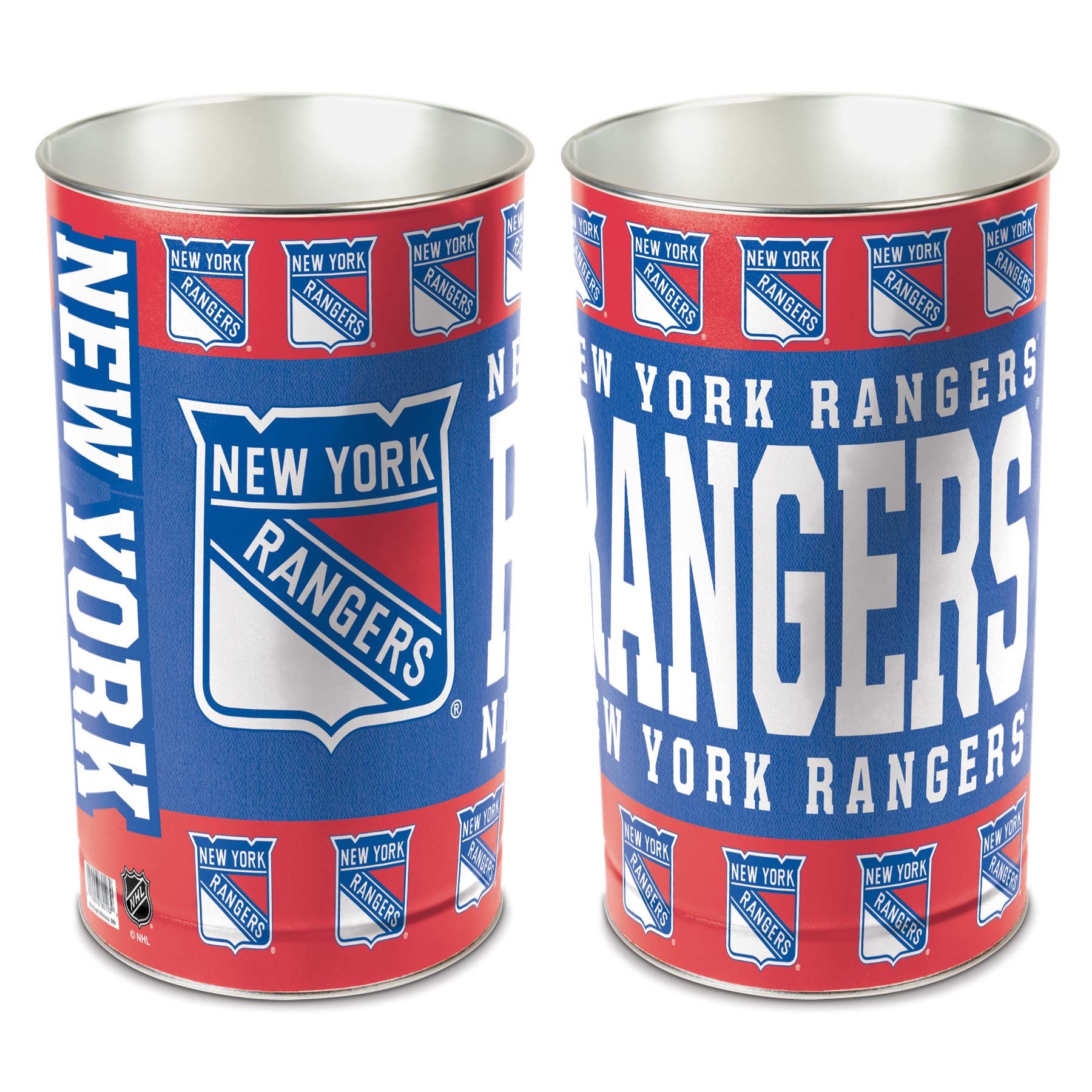 New York Rangers Metal NHL Wastebasket