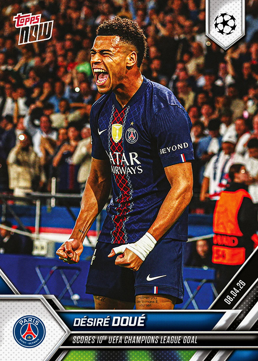 Désiré Doué - 2025-26 UCL Topps NOW® - Card 120 - PR: 933