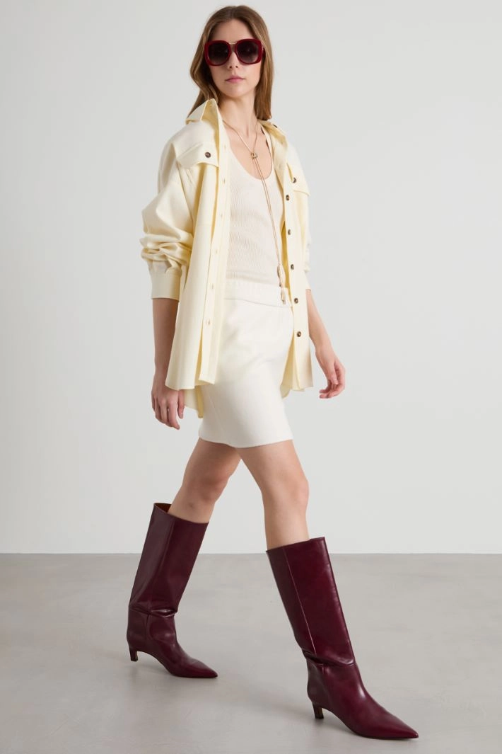 Jersey mini skirt - CREAM