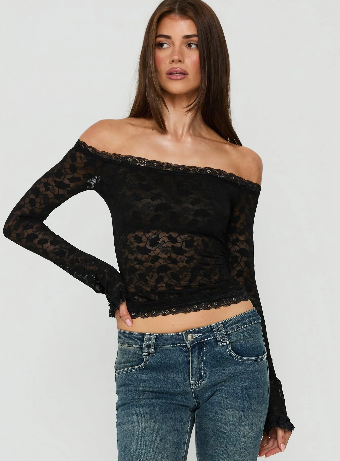 Mochapella Off The Shoulder Top Black