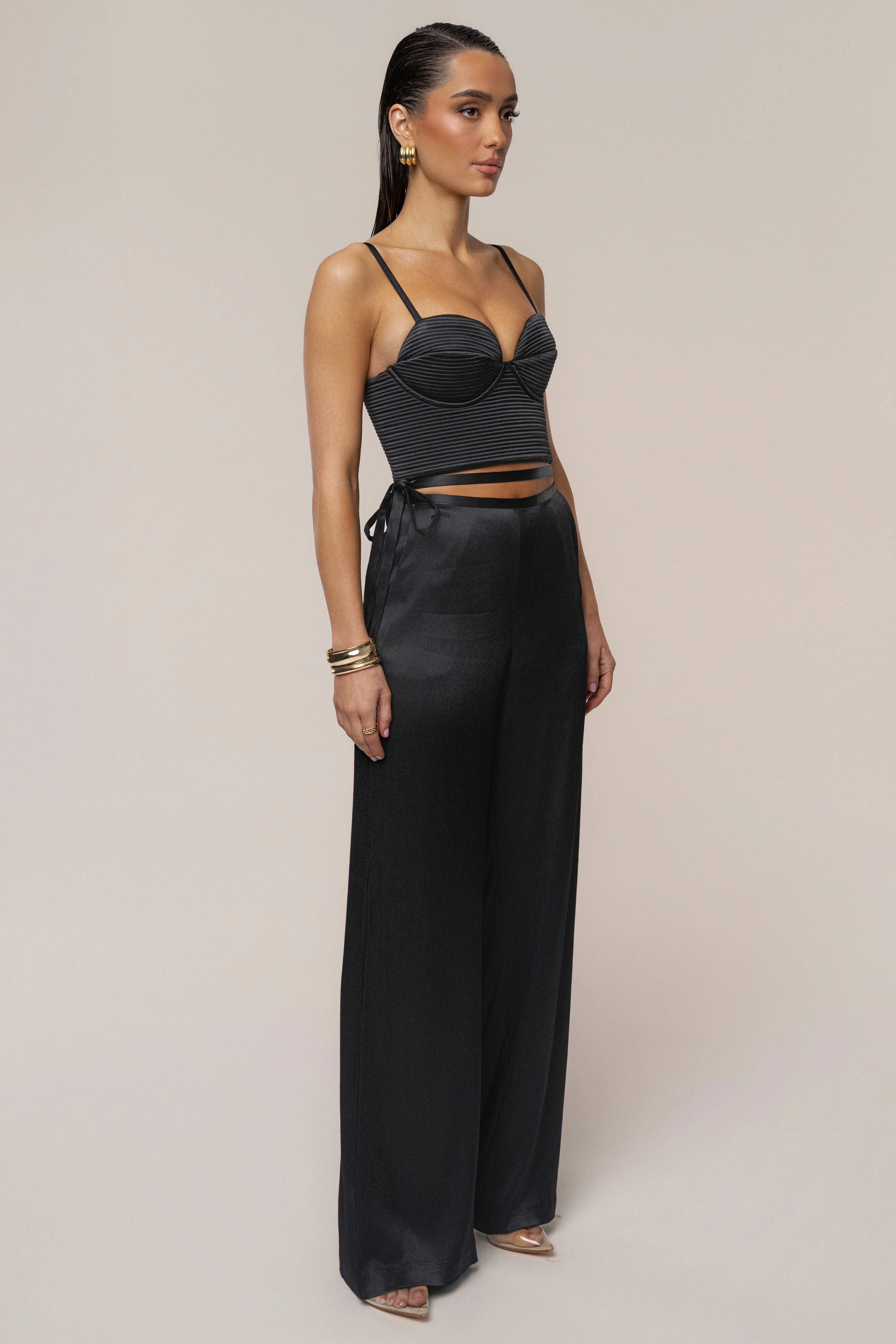 Black Thalia Textured Bustier