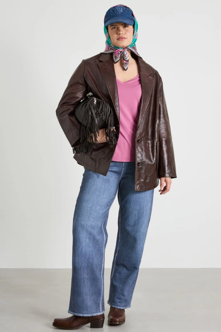 Silk twill scarf - FUCHSIA GREEN