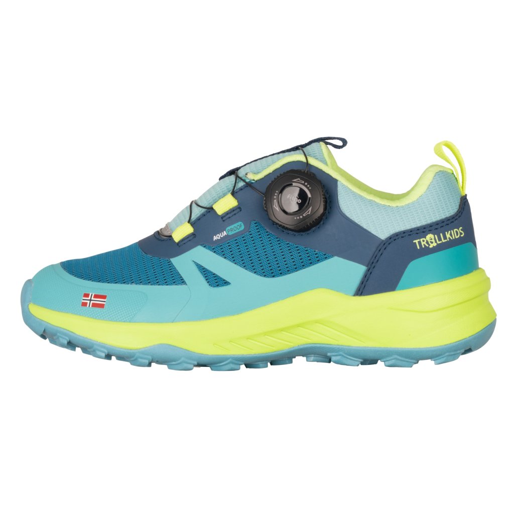 Trollkids Trollfjord Low XT Hiking Shoes Kids - Harbor Blue/Spring Leaf/Aqua Haze