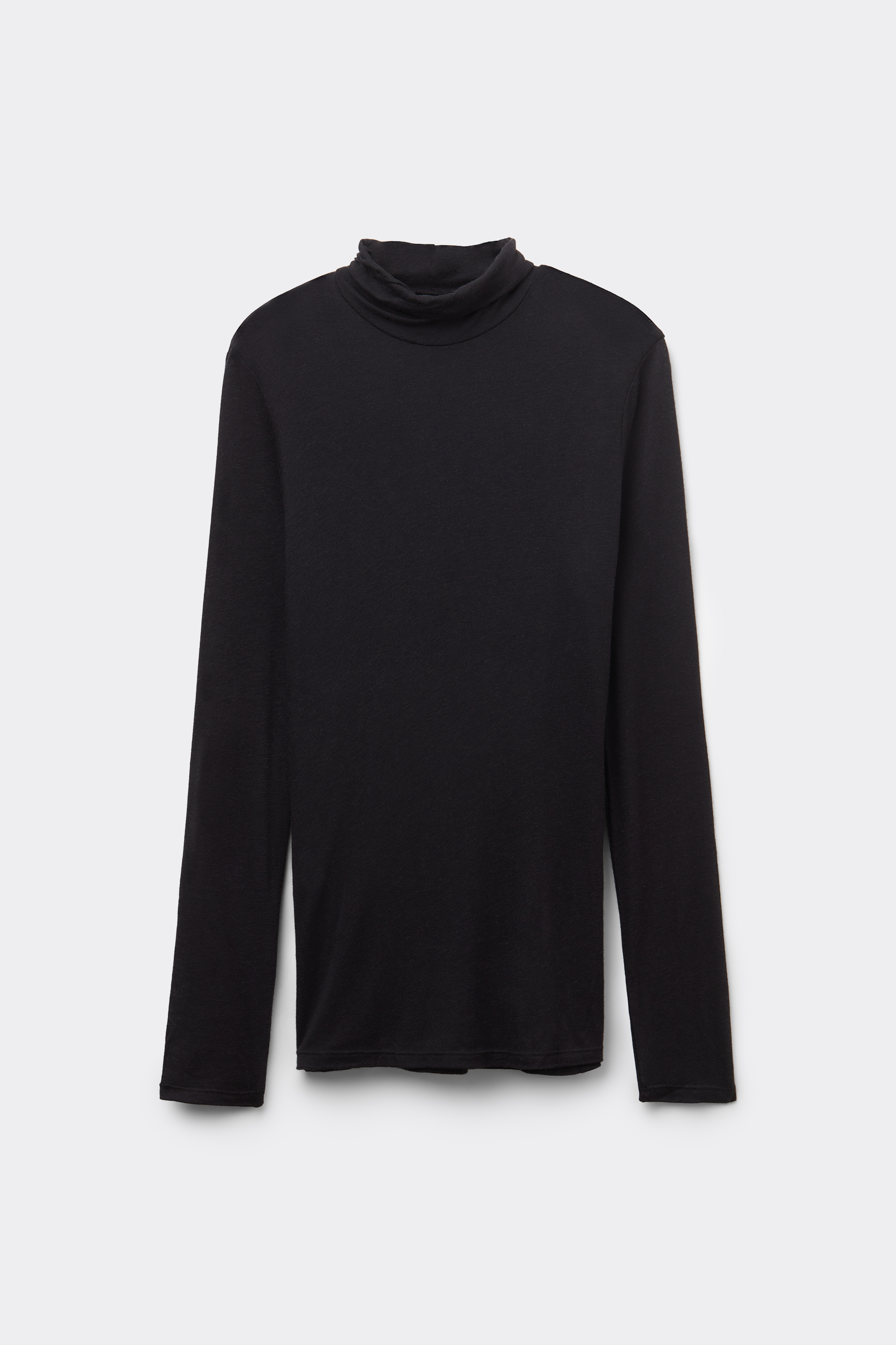 Lightweight Polo Neck Top with Merino Wool
