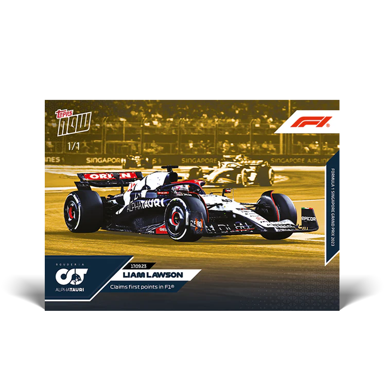 Topps UK - Liam Lawson - Claims first points in F1 - F1 TOPPS NOW® Card #48