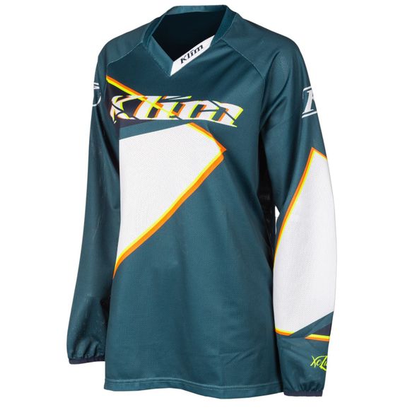 Maillot cross KLIM WOMEN XC LITE SHATTERED PETROL - FEMME 2022 - Bleu / BlancRef : KLI0294