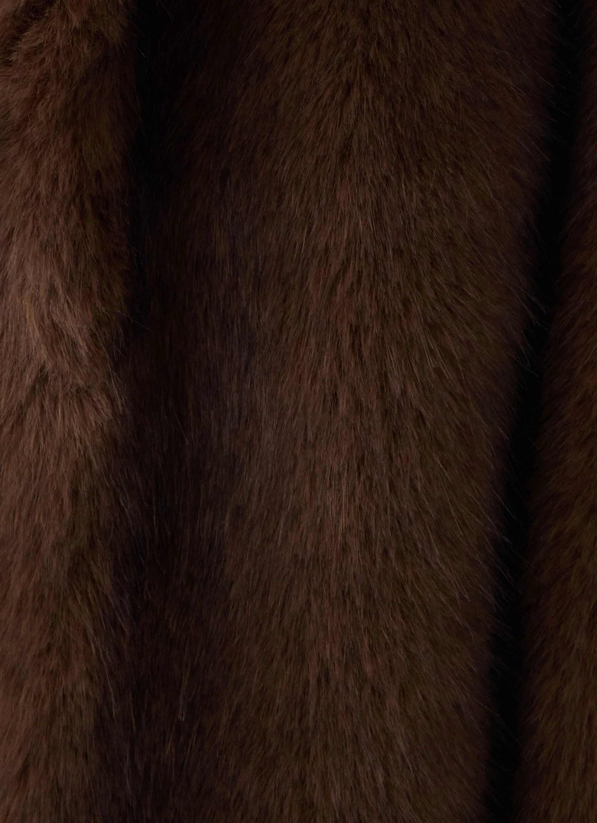 Aspen Avenue Faux Fur Coat - Chocolate
