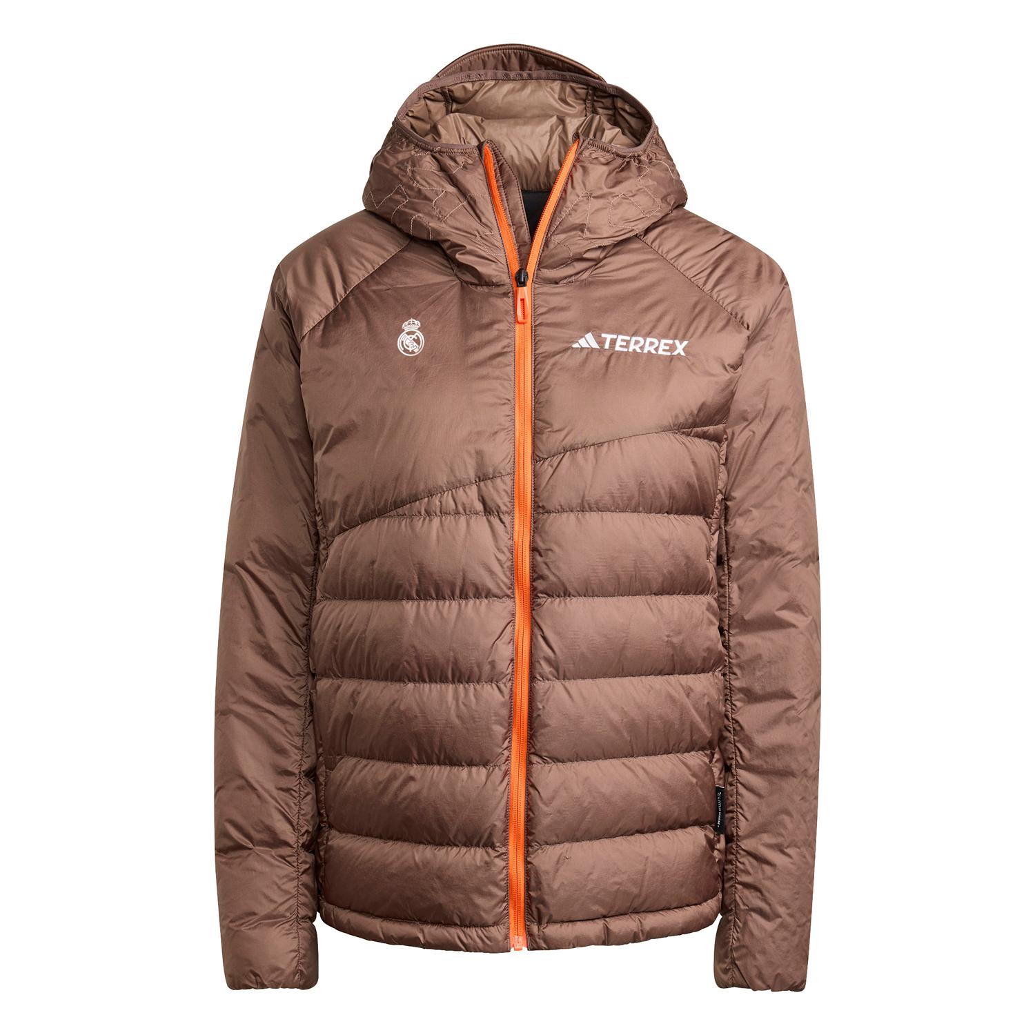 Womens adidas Terrex CLIMAWARM+ Rain Jacket Brown